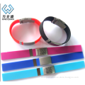Promotional Silicone QR CODE ID Sport ID Bracelets With Metal plate and clasp